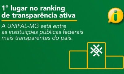 UNIFAL-MG está na 1ª colocação em ranking de transparência ativa das instituições públicas federais